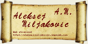 Aleksej Miljaković vizit kartica